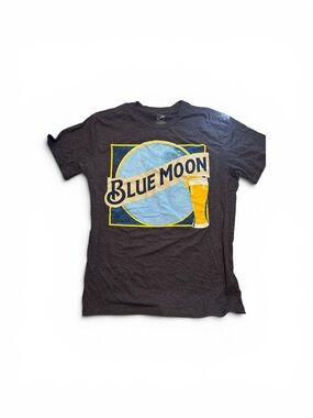 Blue Moon Beer Logo Graphic Tee Large Tall LT Charcoal Heather Gray